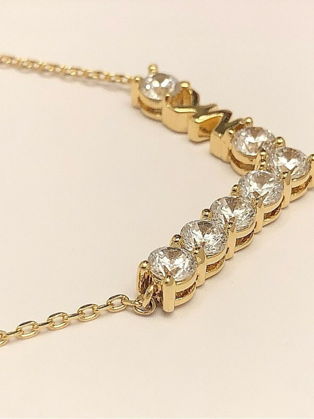 Michael Kors Rose Gold MK Logo Necklace - Picture 4 of 7